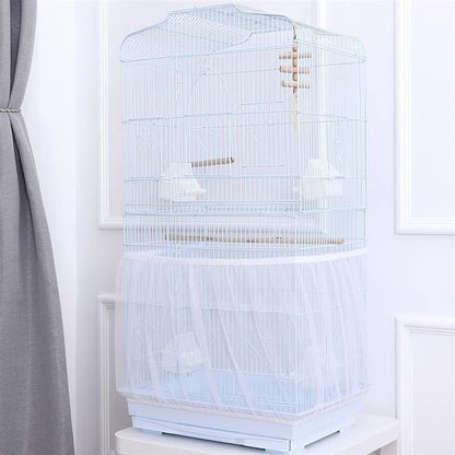 Birdcages Mesh Net Skirt Cover Reusable Stretchy Bird Cage Seed Catcher 35CM - Image 2