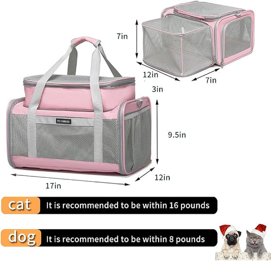 Airline Approved Pet Carrier for Cats and Small Dogs up to 15 lbs, Breathable - Image 2