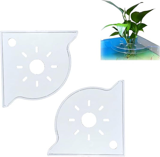 Aquarium Plant Holder for Rimless Fish Tank – 2 Pcs Corner Shelf for Fish Tank by Unknown