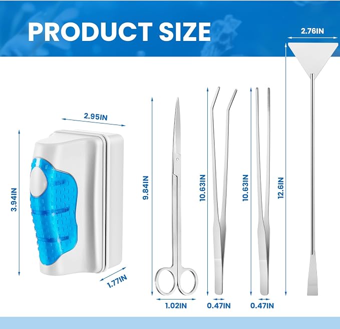 Aquarium Fish Tank Cleaning Tool Kit Include 4 Pcs Long Aquascape Tools Kit 1 - Image 2