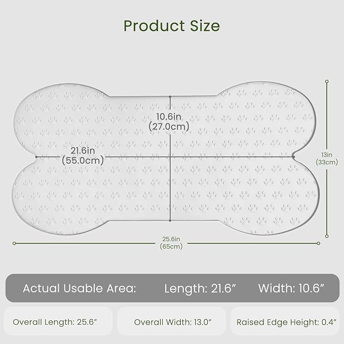 Dog Food Mat Anti-Slip Silicone Dog Bowl Mat Thicker Pet Placemat Waterproof - Image 2