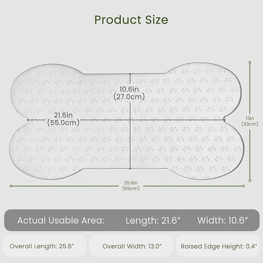 Dog Food Mat Anti-Slip Silicone Dog Bowl Mat Thicker Pet Placemat Waterproof - Image 2