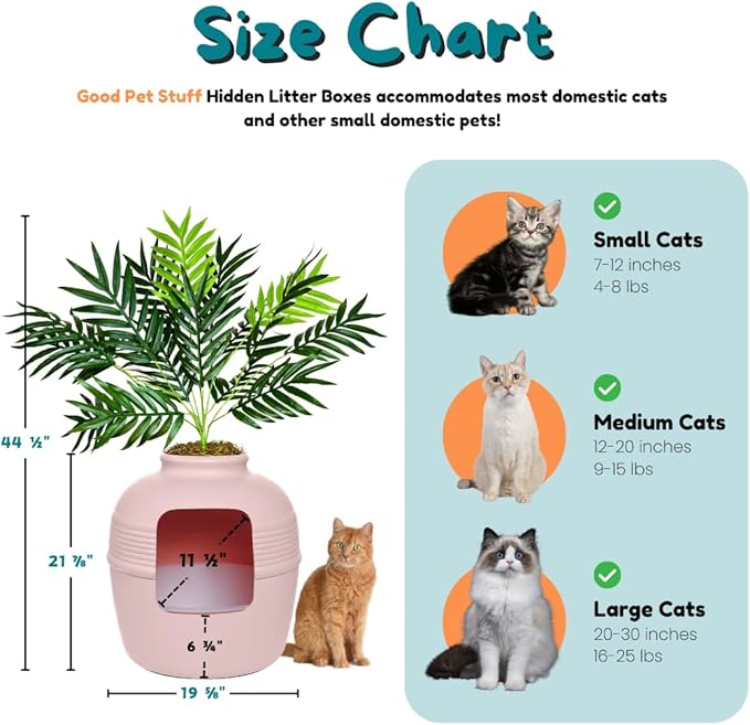 Good Pet Stuff Hidden Litter Box Planter, Decorative Cat Litter Enclosure - Image 6