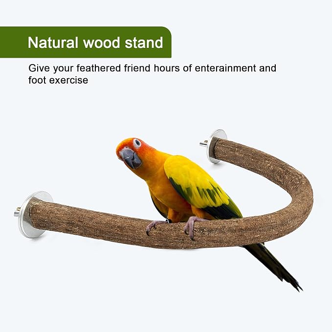 Rypet 2PCS Natural Wood Bird Perches - Image 5