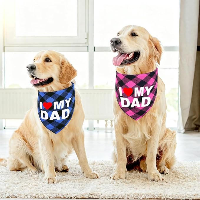 GreenJoy Cute Plaid Dog Bandana – Washable Pet Triangle Scarf - Image 3