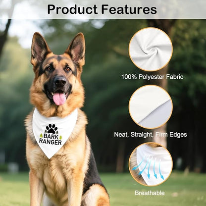 Bark Ranger White Dog Bandana, Funny Gifts - Image 3
