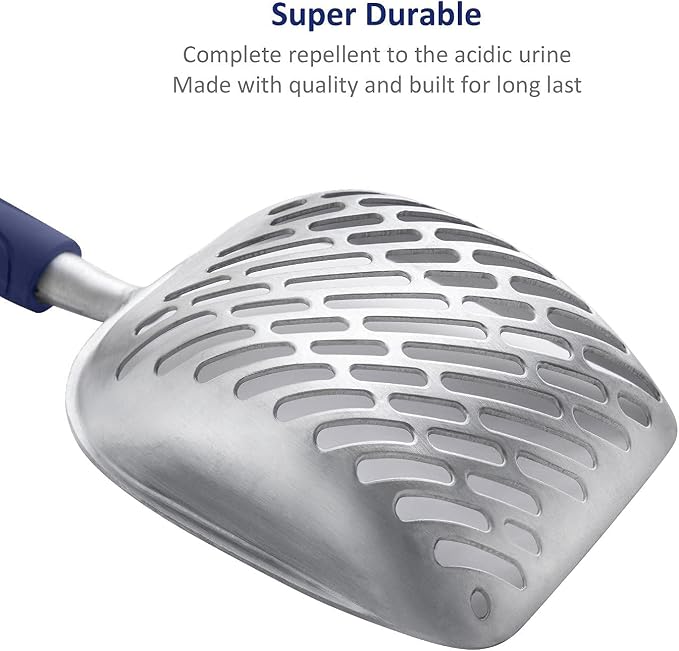 WePet Cat Litter Scoop, Aluminum Alloy Sifter, Kitty Metal Scooper, Deep Shovel - Image 4