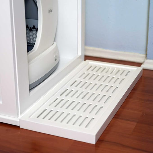 Refined Self Cleaning Litter Box Cabinet-Litter Catch White by TheRefinedFeline