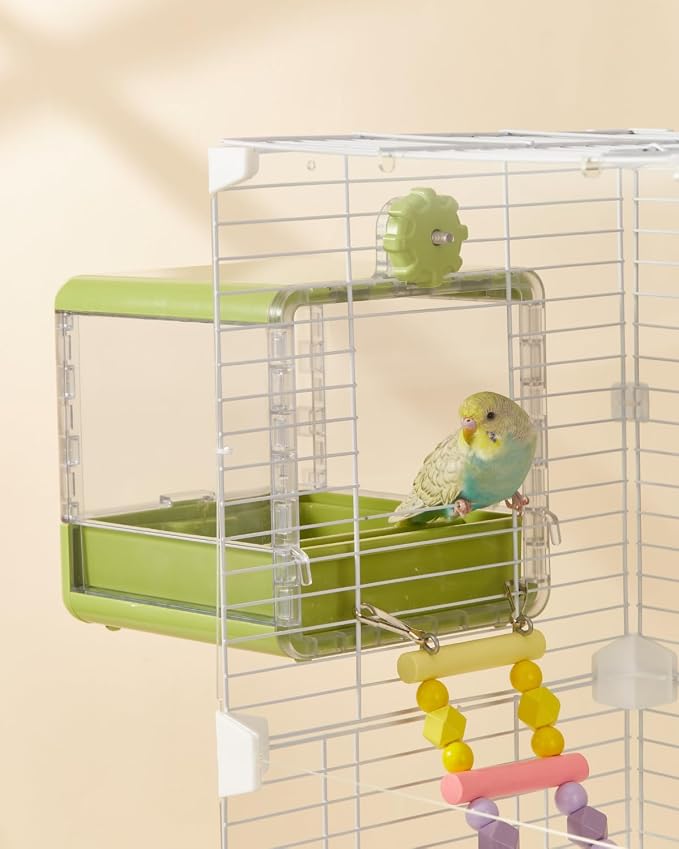 septillar Bird Feeder and Bath for Cage, Hanging Bird Bathtub Bath Shower Box - Image 9