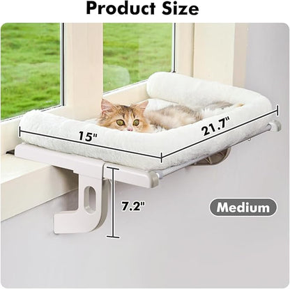 Cat Window Sill Perch with Large Bolster, Pet Hammock Bed - Image 5