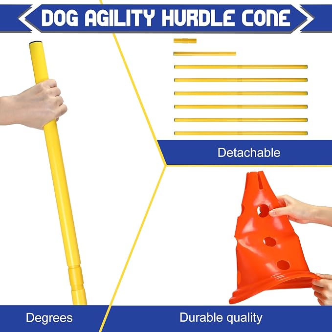 10 Sets Dog Agility Hurdle Cone Set 20 Pcs Exercise Cones - Image 4