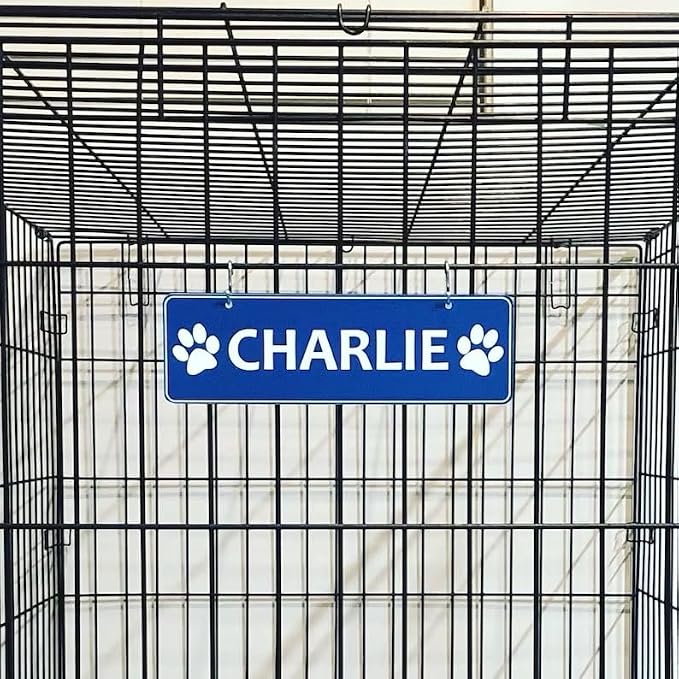 Personalized Kennel Name Plate Dog Paw Crate Pet Tag Doghouse Sign - Image 2