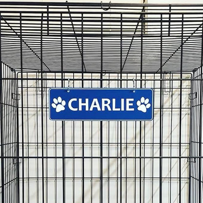 Personalized Kennel Name Plate Dog Paw Crate Pet Tag Doghouse Sign - Image 2