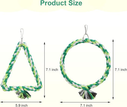 Wontee Bird Swing Bird Rope Perch Parrot Climbing Stand - Image 5