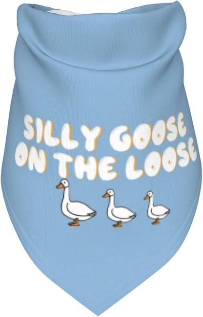 Silly Goose on The Loose Triangle Dog Bandana, Summer Bandana Funny Triangle - Image 3
