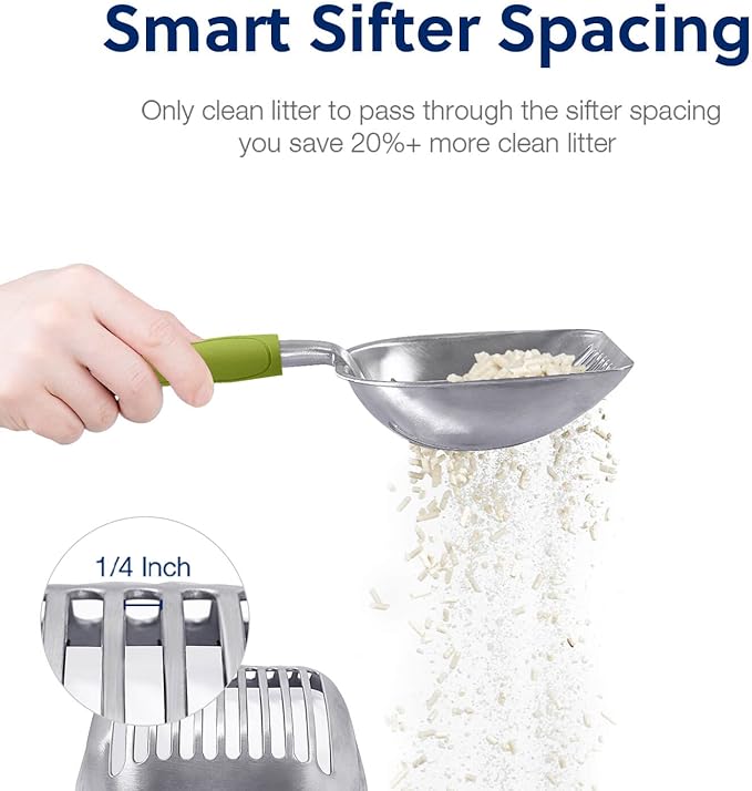 WePet Cat Litter Scoop, Aluminum Alloy Sifter, Kitty Metal Scooper, Deep Shovel - Image 4