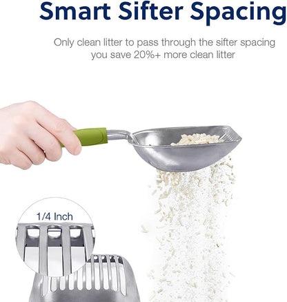 WePet Cat Litter Scoop, Aluminum Alloy Sifter, Kitty Metal Scooper, Deep Shovel - Image 4