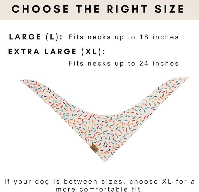 Birthday Dog Bandanas Extra Large, Reversible Colorful Confetti Sprinkles - Image 4