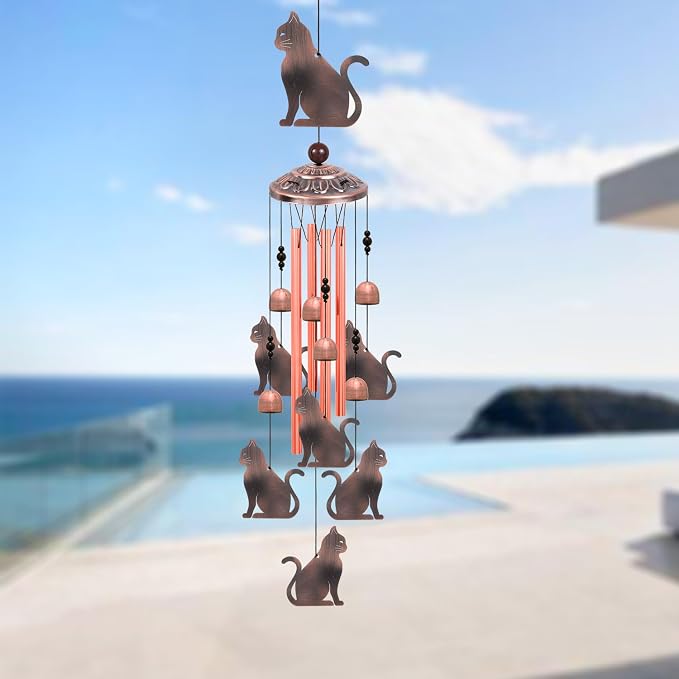 Outdoor Cat Wind Chimes, Gifts for Mom & Grandma & Family, Music Wind Catcher - Image 9