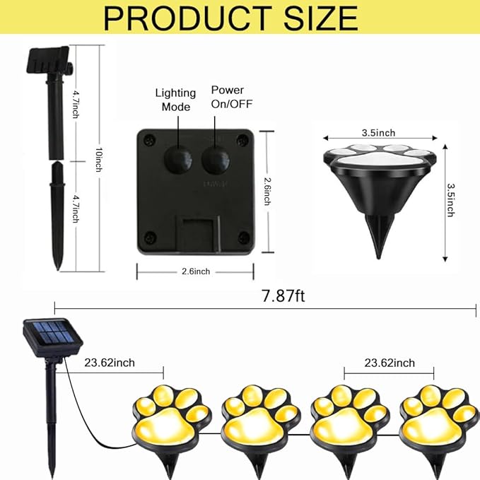 Paw Print Solar Lights - Image 4