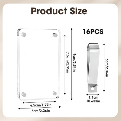 16 PCS Car Picture Holder, Car Visor Photo Clip, Acrylic Magnetic 3 Inch Car - Image 2