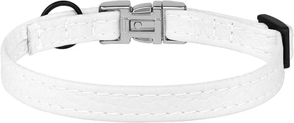 Leather Cat Collar with Buckle and Removable Bell - Image 9