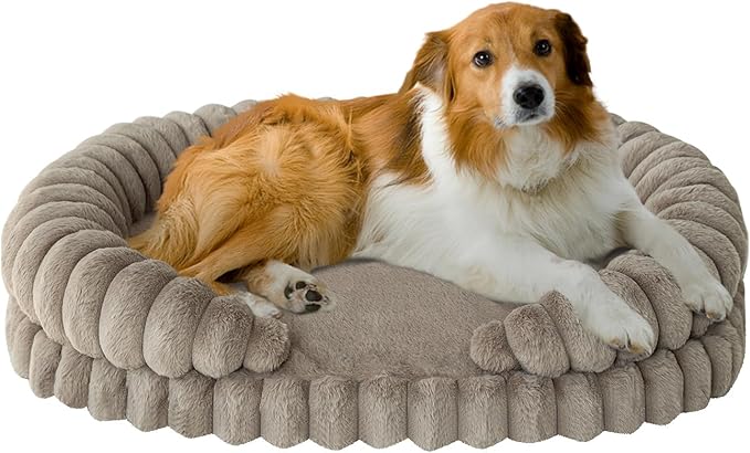 BALANCE Calming Dog Bed for Large Sized Dogs, 36 Inches Oval Washable Pet Bed by BalancePet