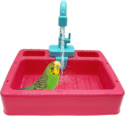 kathson Parrot Bathtub, Automatic Bird Shower Box, Bird Bathing Tub Pool Toy by kathson