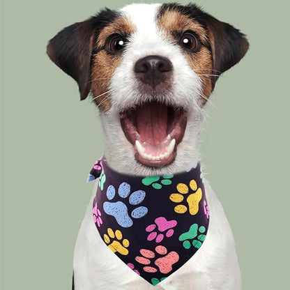 PET SHOW 50Pcs Paw Pattern Dog Bandanas Bulk Washable Puppy Girl Boy Triangle - Image 6