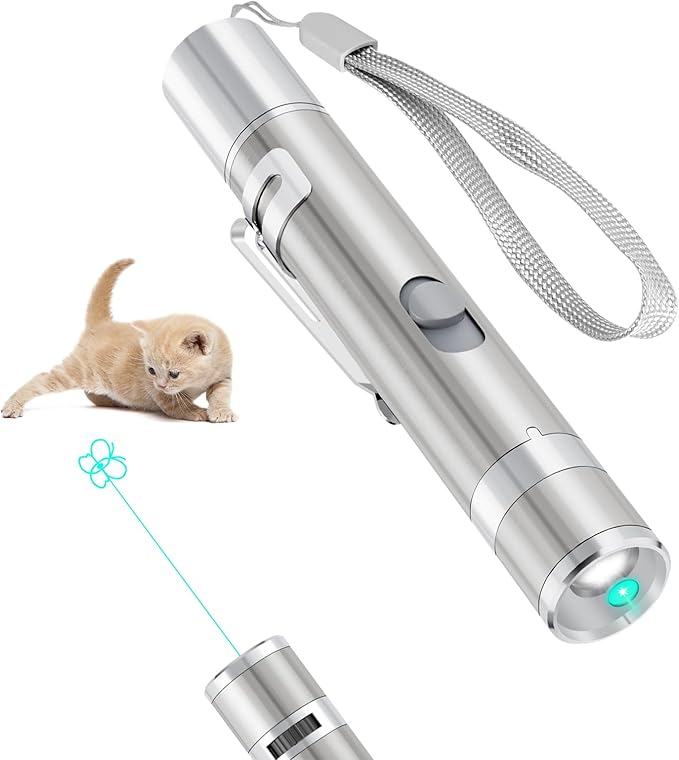 TBTeek Cat Toy, Unique Green Light, 7-in-1 Modes, 5 Fun Patterns, USB Charging by TBTeek