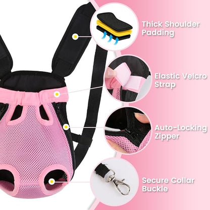 Dog Backpack Carrier, Thick Straps & Cushion, Pet Sling Front Backpacks - Image 5