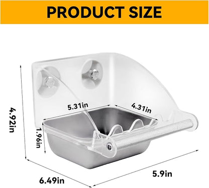 Bird Feeder for Cage, Parakeet Cage Feeder No Mess Bird Dish - Image 2