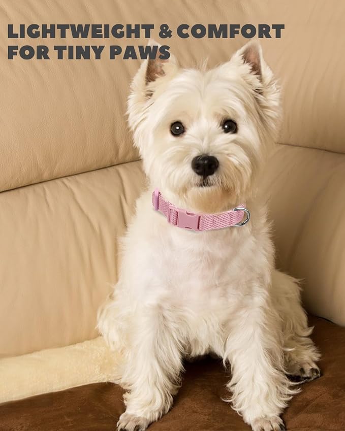 Dynmeow Soft and Breathable Cotton Dog Collar, Durable Adjustable Female Girl - Image 4