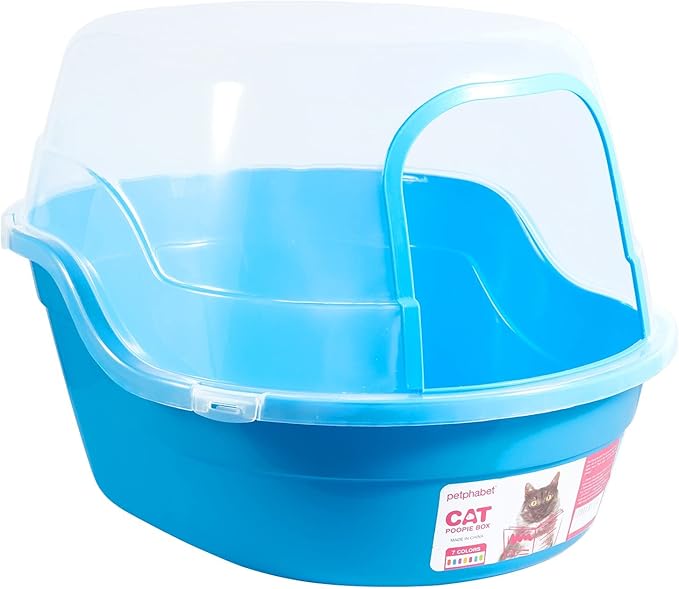 Petphabet Jumbo Hooded Cat Litter Box, Extra Large, Light Blue by Petphabet