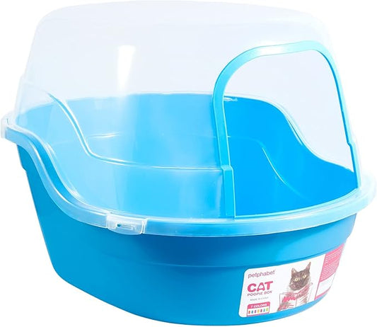 Petphabet Jumbo Hooded Cat Litter Box, Extra Large, Light Blue by Petphabet