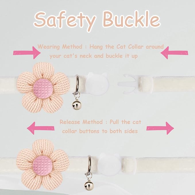 Breakaway Cat Collars with Bells, MUZIEBA Kitten Collar - Image 3