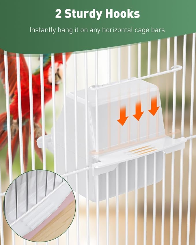 Pawfly 1 Pcs Bird Feeder Hanging Plastic Bird Cage Feeders - Image 3
