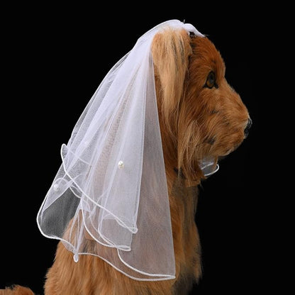 Gigicloud Dog Bride Costume Pet Wedding Veil - Image 2