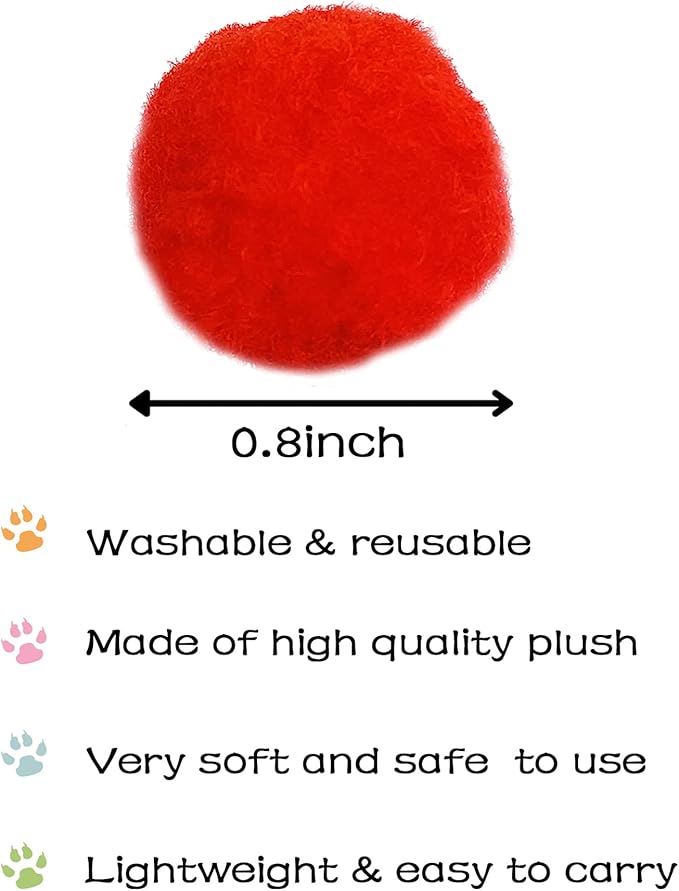 PET SHOW 100pcs 1.5"/3.8cm Cat Toy Balls Bulk Soft Kitten Pompon Toys Indoor - Image 3