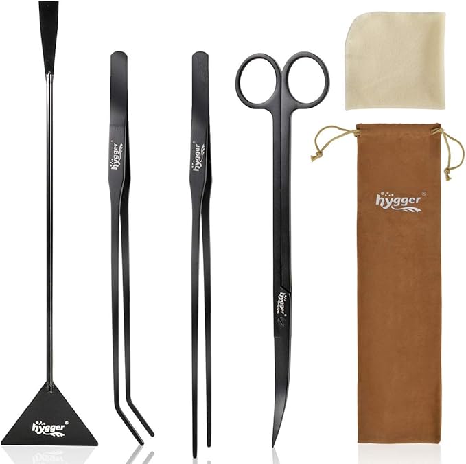 hygger Long Stainless Steel Premium Aquarium Tools, by hygger