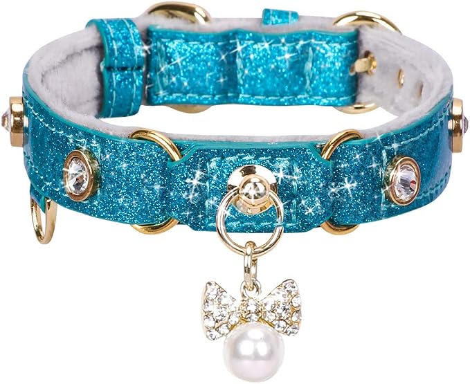 PetsHome Cat Collar, Dog Collar, PU Leather Adjustable Pet Collar by PetsHome