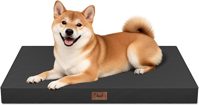 Outdoor Dog Bed for Medium Dogs, Waterproof Dog Crate Mat Orthopedic Egg Crate by TailStories