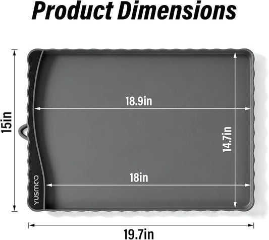 Dog Food Mat 20" x 15", Waterproof Silicone Pet Feeding Mat - Image 2