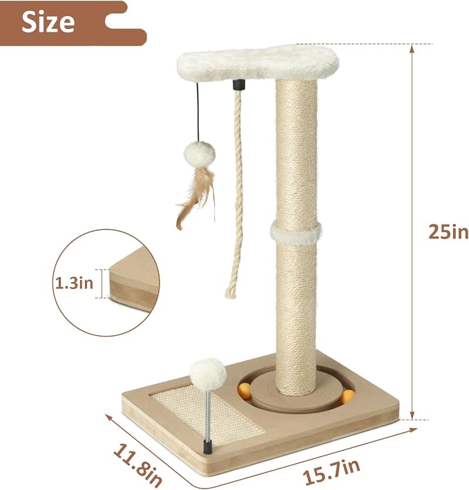 PAWSFANS Cat Scratching Post, Sisal Scratch Posts - Image 4