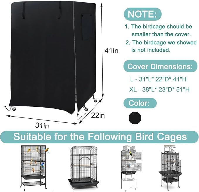 Universal Bird Cage Cover, Dark Colored Drape - Image 2