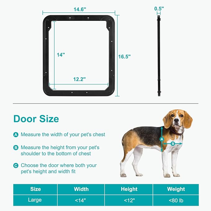 Ownpets Dog Screen Door, Inside Door Flap 12x14x0.4 Inch, Lockable Pet Screen - Image 3