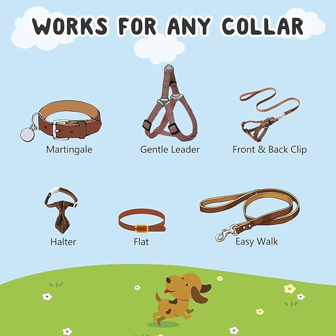 YUEPET Dog Safety Collar Clips 5 Pack Adjustable Prong Collar Backup Clips - Image 4