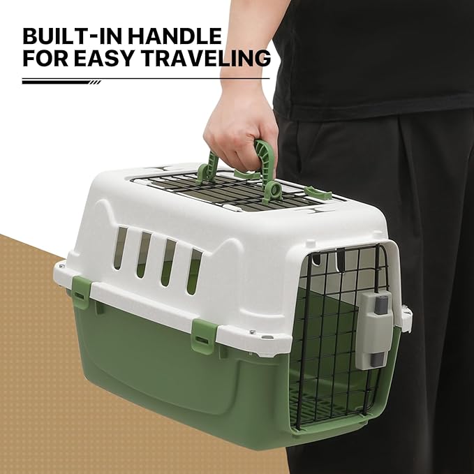 MoNiBloom 18-Inch 2-Door Top Loading Cat Carrier, Plastic Dog Crate Hard-Sided - Image 10