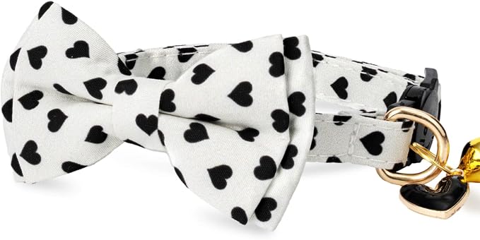 2 Pack Cotton Cat Collar with Bow Tie and Bell - Image 4