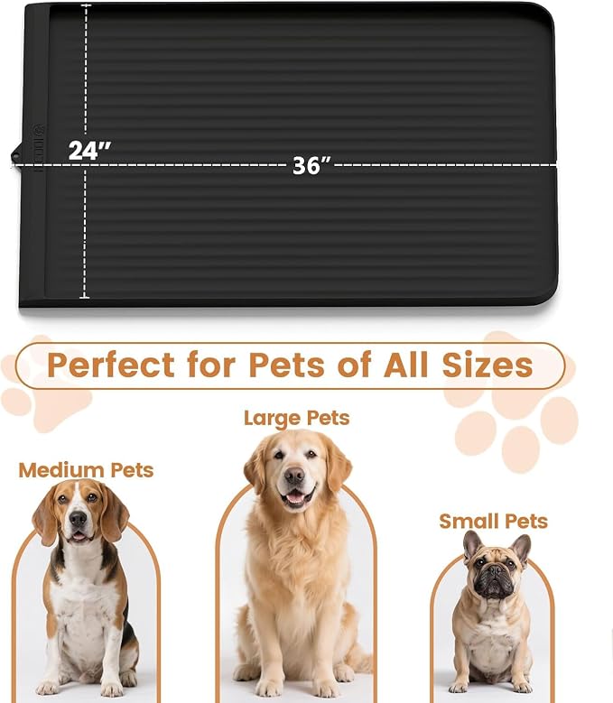 Dog Food Mat 36"x24", Waterproof Pet Feeding Mat - Image 7